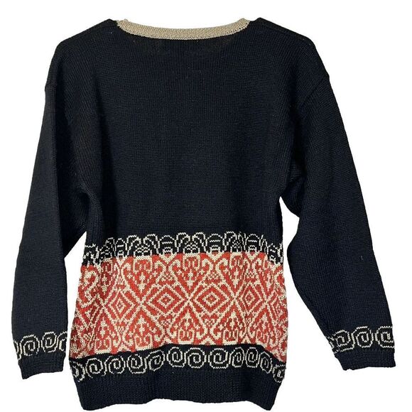 VTG Carole Little Charms Sweater Wmn Sm Grandma Geometric Wool Blend Unique Rare - Picture 11 of 13
